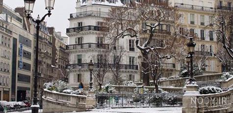 مناظر پاریس در برف