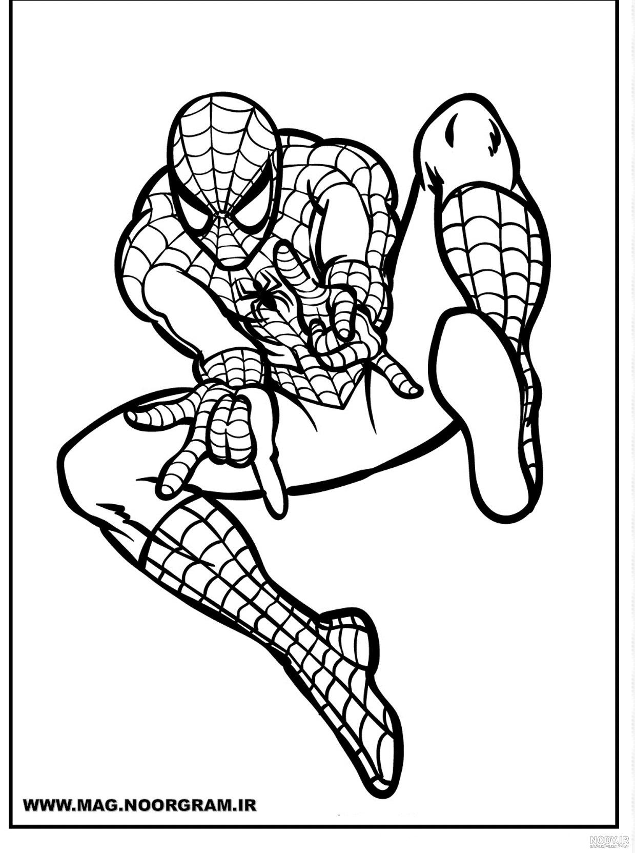 نقاشی مرد عنکبوتی + الگو و آموزش نقاشی مرد عنکبوتی برای کودکان