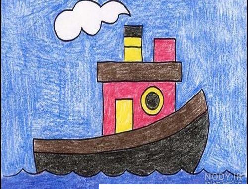 آموزش نقاشی کودکانه | نقاشی کشتی باربری کودکانه - Kids TV