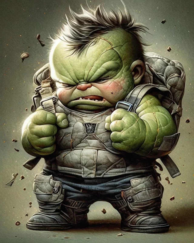 اموزش نقاشی کردن Hulk