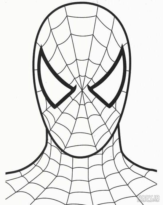 نقاشی مرد عنکبوتی ؛ عکس نقاشی کارتون اسپایدر من سیاه و سفید - دلبرانه