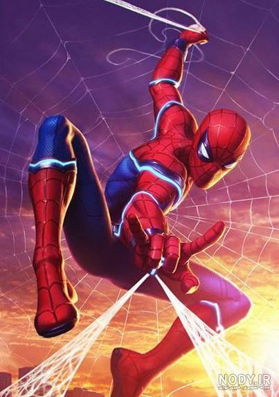 نقاشی مرد عنکبوتی کودکانه | نقاشی اسپایدرمن | وولک