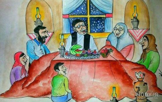 نقاشی شب یلدا برای کودکان و رنگ آمیزی های زیبا برای شب یلدا نقاشی شب یلدا برای کودکان و رنگ آمیزی های زیبا برای شب یلدا
