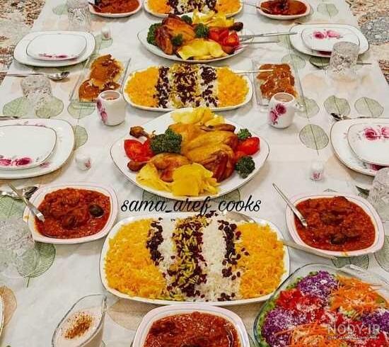 عکس سفره های شام مهمانی
