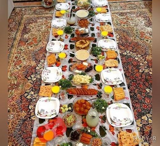 عکس سفره مهمانی شام