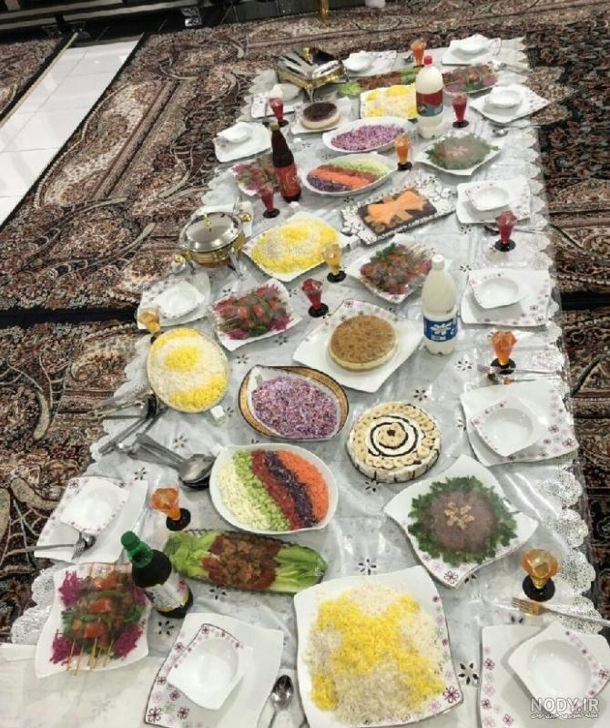 عکس چیدمان و تزیین سفره شام مهمانی + سفره شام ساده
