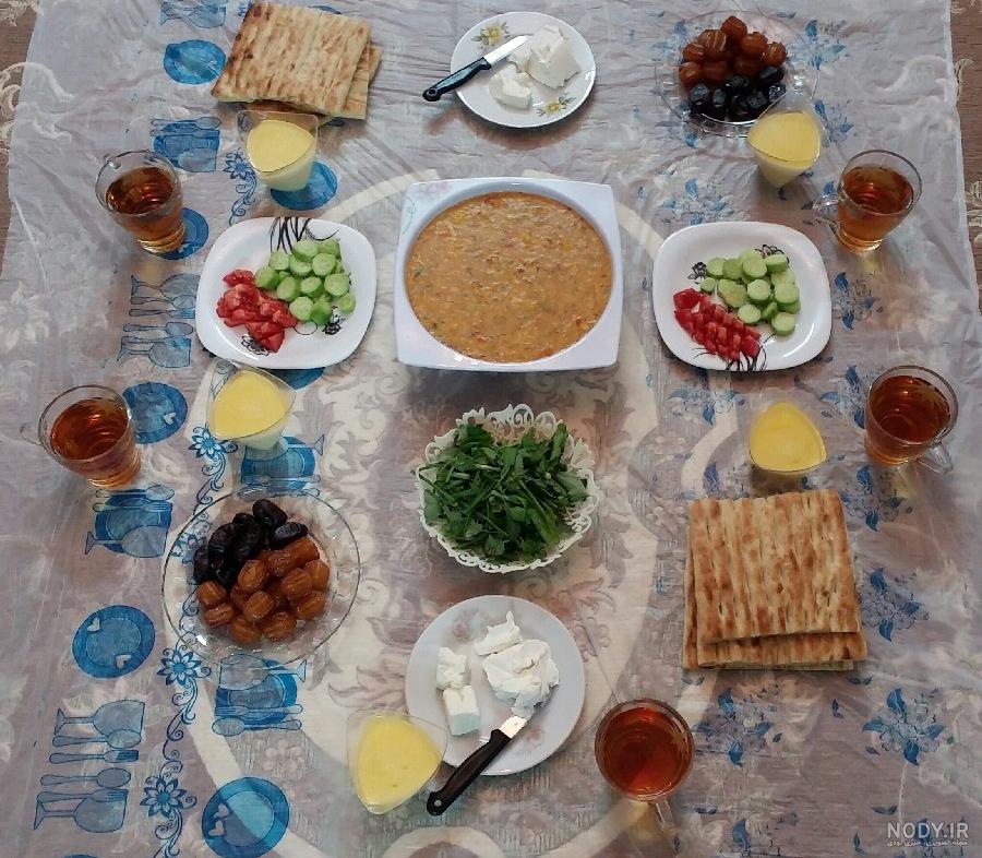 عکس چیدمان و تزیین سفره شام مهمانی + سفره شام ساده