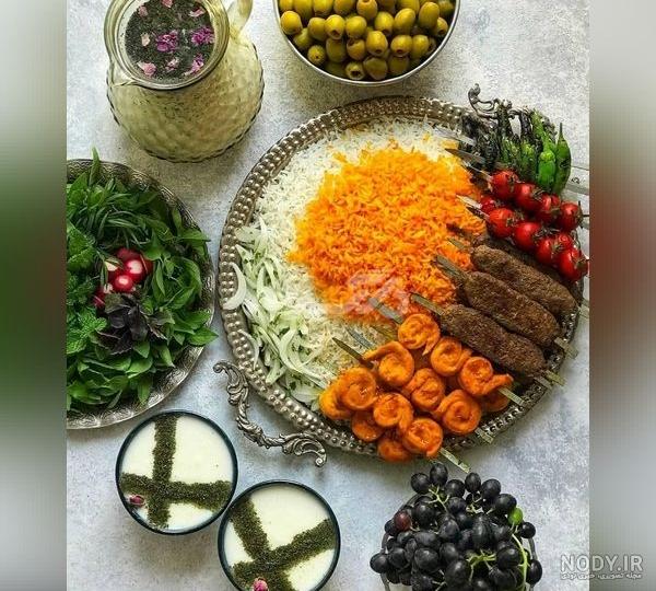 تزیین جوجه کباب خانگی با جعفری برای مهمانی + تزیین سفره کباب