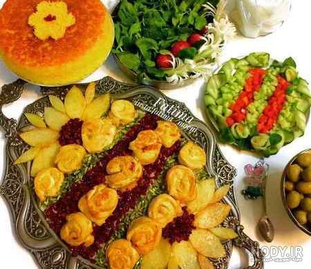 تزیین سفره غذا برای انواع مهمانی های ایرانی تزیین سفره غذا برای انواع مهمانی های ایرانی