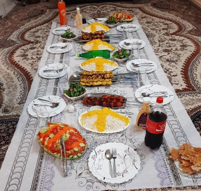 عکس سفره جوجه کباب