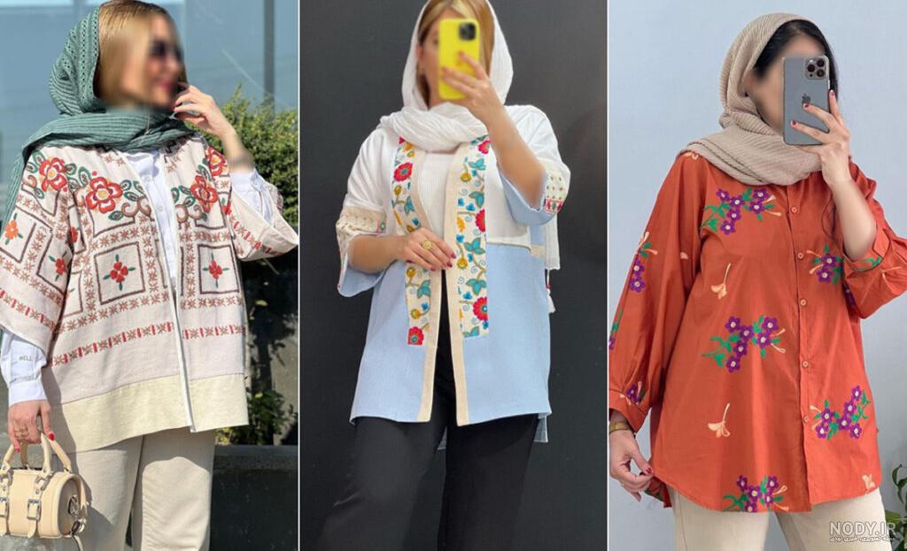 عکس مانتو گلدوزی شده