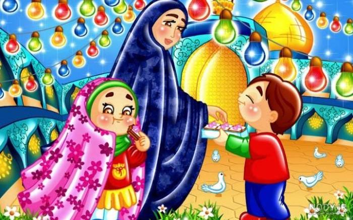 40 عکس کارتونی و کیوت ماه رمضان و عید فطر