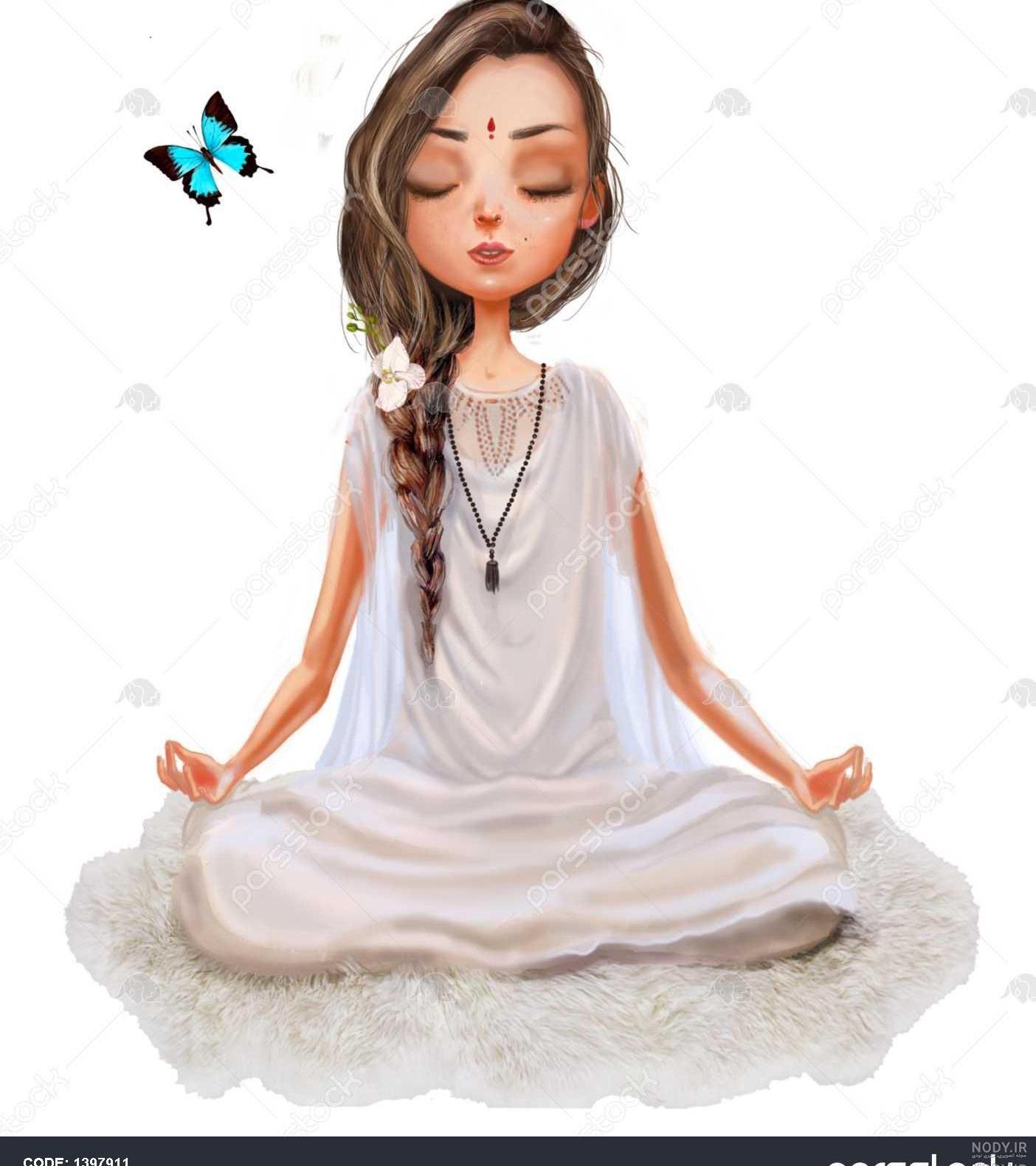 سیلوئت زن آبرنگ از ژست یوگای نیلوفر آبی 1316608 سیلوئت زن آبرنگ از ژست یوگای نیلوفر آبی 1316608