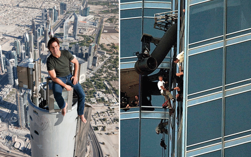 عکس تام کروز بالای برج خلیفه