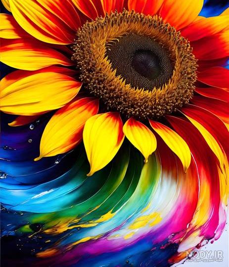 بک گراند قدیمی گل های افتابگردان کارتونی برای شبکه های اجتماعی