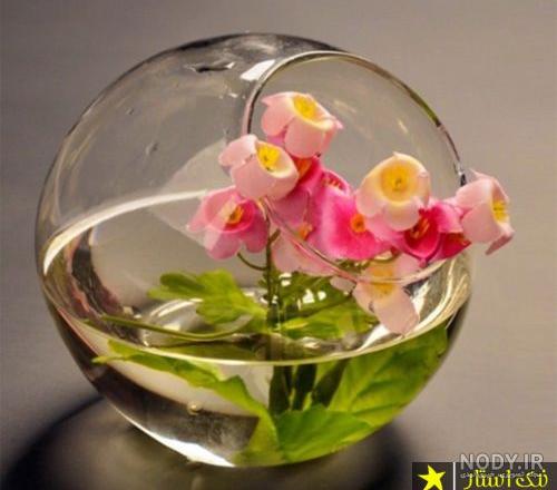 تزیین گلدان شیشه ای با استفاده از خلاقیت های زیبا