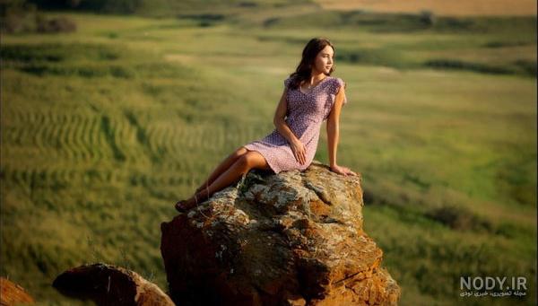 جدیدترین ژست عکاسی دخترانه در طبیعت