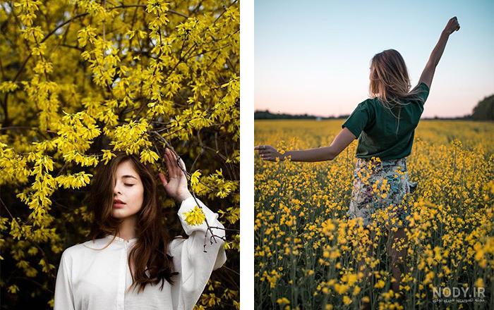 ۳۶ ژست عکس گرفتن در طبیعت برای ثبت عکس های لاکچری