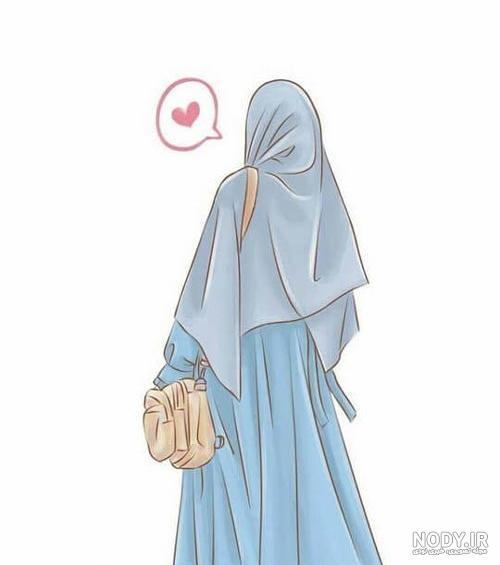 عکس دختر حجاب دار کارتونی