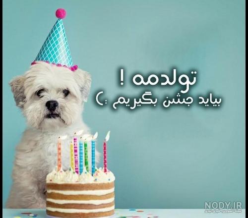 عکس نوشته تولدم مبارک با کیک