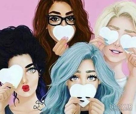 عکس دخترانه برای پروفایل گروه چهار نفره ❤️ [ بهترین تصاویر ]