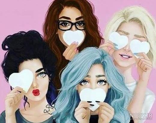 عکس دخترانه برای پروفایل گروه چهار نفره ❤️ [ بهترین تصاویر ]