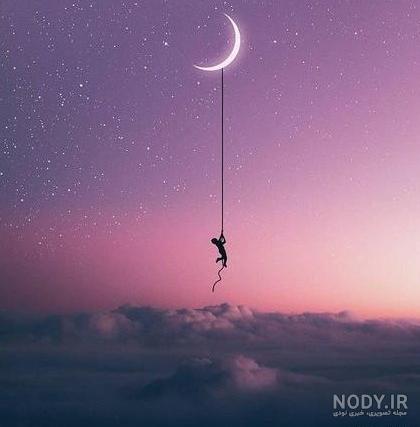عکس پروفایل دختر با ماه
