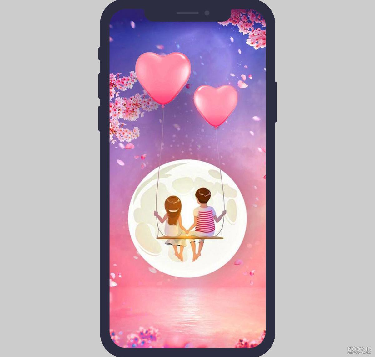 قاب گوشی ست دختر و پسر روی نیمکت case10216