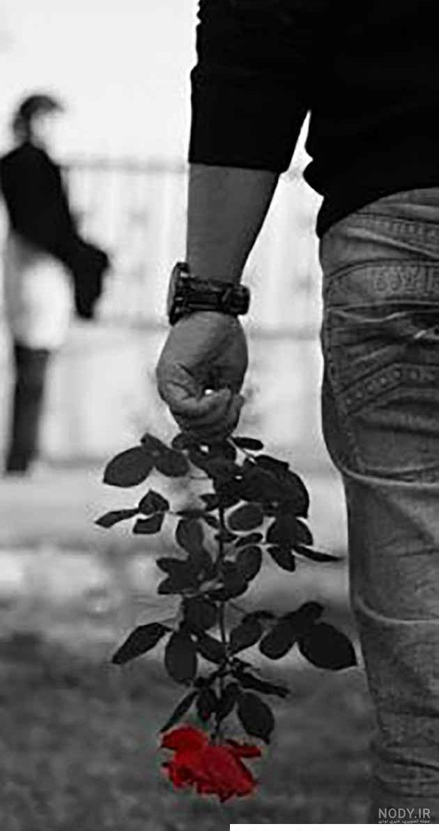 عکس پروفایل پسرانه گل به دست - عکس نودی