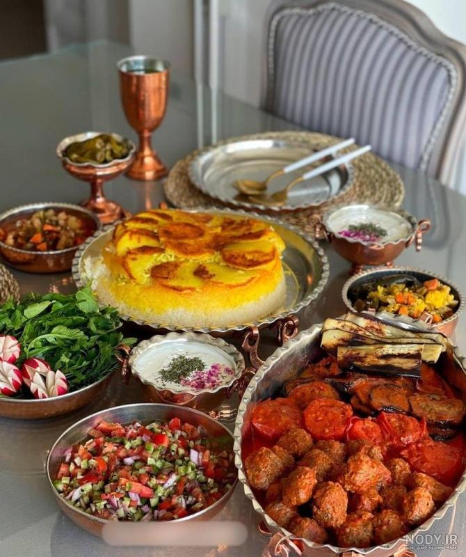 تزیین غذا ساده 1401 | عکس سفره شام ساده | تزیین سفره غذا برای ...
