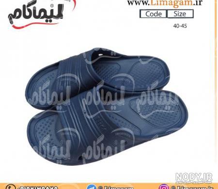 دمپایی پلاستیکی سفید آبی - لیماگام