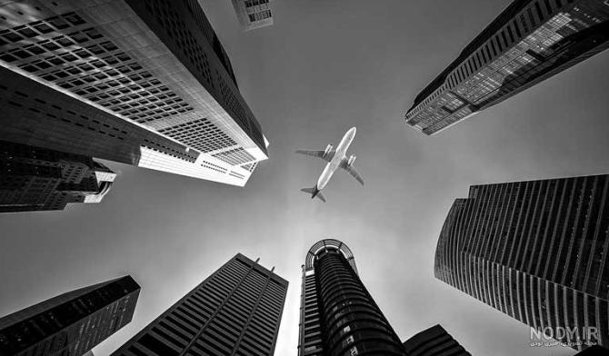 عکس سیاه و سفید هواپیما