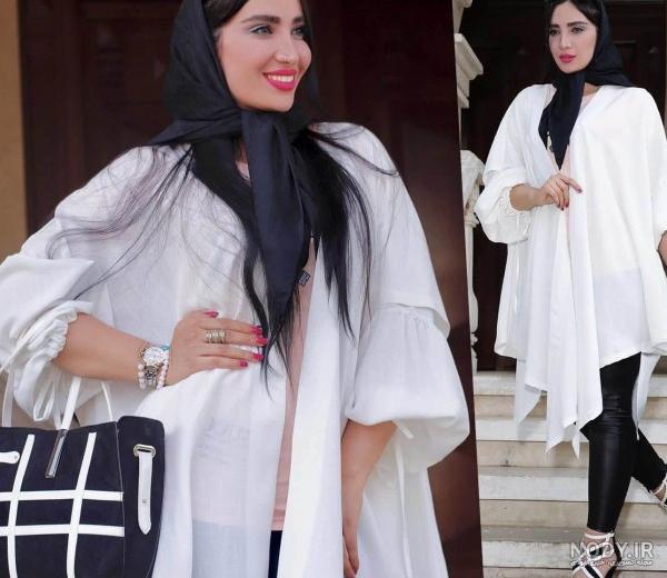 عکس مانتو سفید ساده