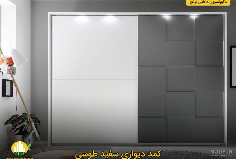 عکس کمد دیواری سفید طلایی