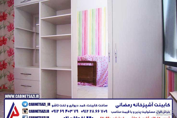 کمد دیواری - کمد دیواری برای اتاق خواب به صورت دیواری با درب ریلی