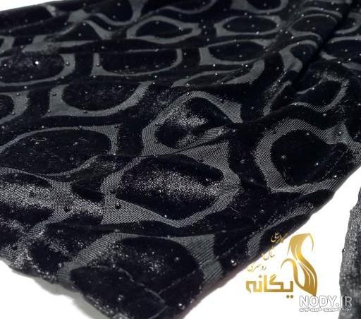 خرید و قیمت شال مخمل مشکی کار شده مجلسی از غرفه شال و روسری یگانه