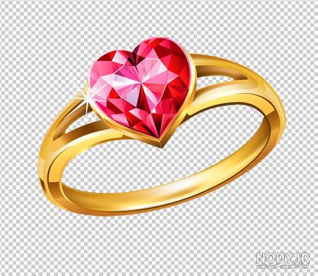 فایل دوربری شده حلقه طلا با طرح پاپیونی و الماس بنفش با فرمت png