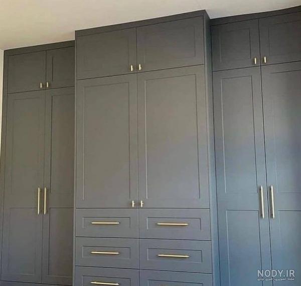 کمد دیواری سفید طلایی لوکس ممبران کلاسیک - اجرا توسط تیم نوین کابین