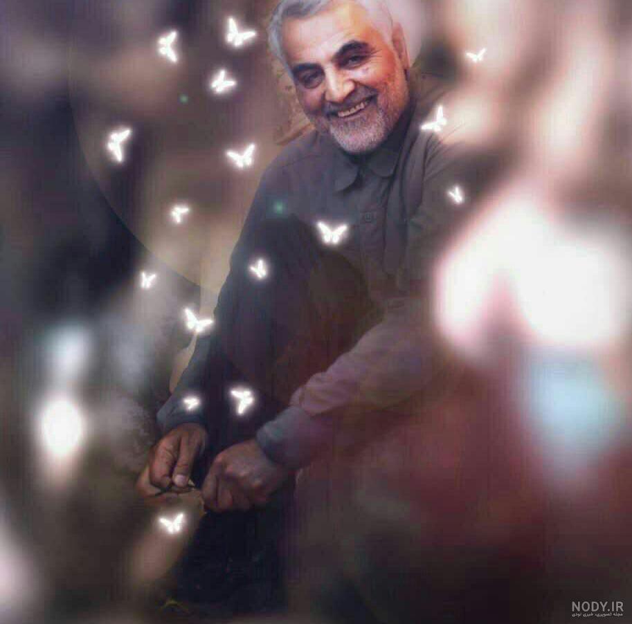 عکس حاج قاسم با لبخند