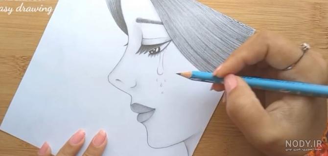 عکس نقاشی دخترانه ساده با مداد سیاه ❤️ [ بهترین تصاویر ]