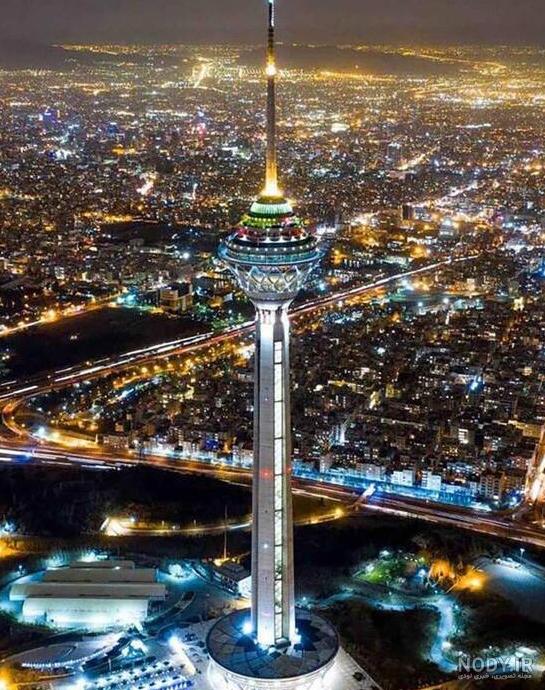 عکس هوایی از تهران در شب عکس هوایی از تهران در شب