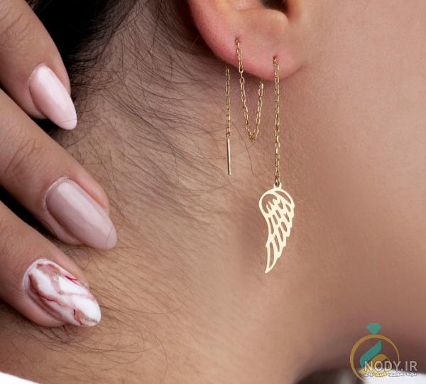 عکس گوشواره بخیه ای طلا جدید عکس گوشواره بخیه ای طلا جدید