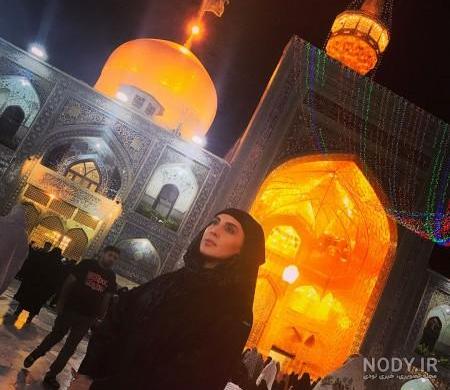 لیلا بلوکات در حرم امام رضا | لیلا بلوکات با چادر در مشهد مقدس