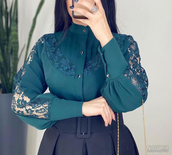 مدل شومیز جلو باز شیک و جدید دکمه دار + شومیز جلو باز زنانه