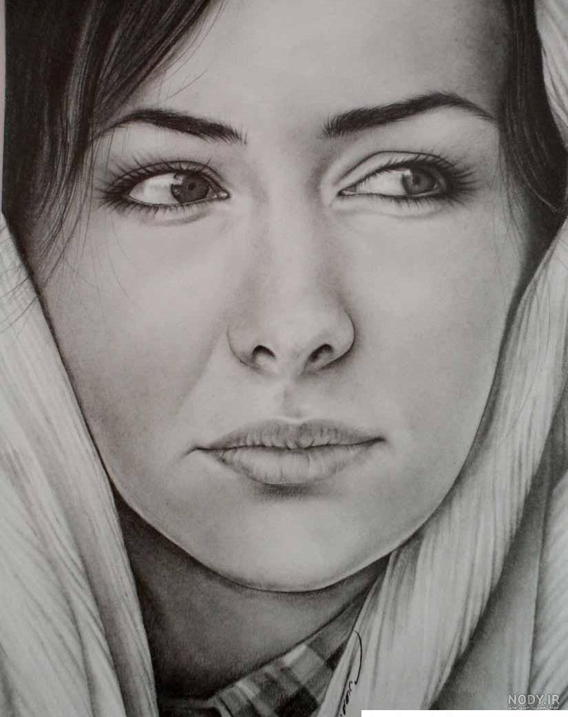 عکس نقاشی صورت آموزش ❤️ [ بهترین تصاویر ]