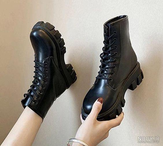 عکس نیم بوت دخترانه شیک مشکی عکس نیم بوت دخترانه شیک مشکی