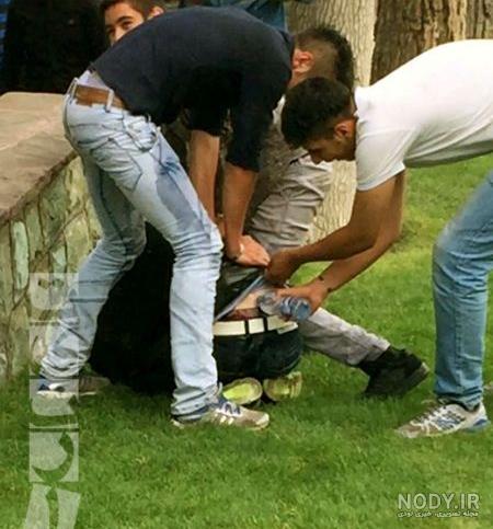عکسهای آب بازی رمانتیک دختر پسرهای کرجی در پارک