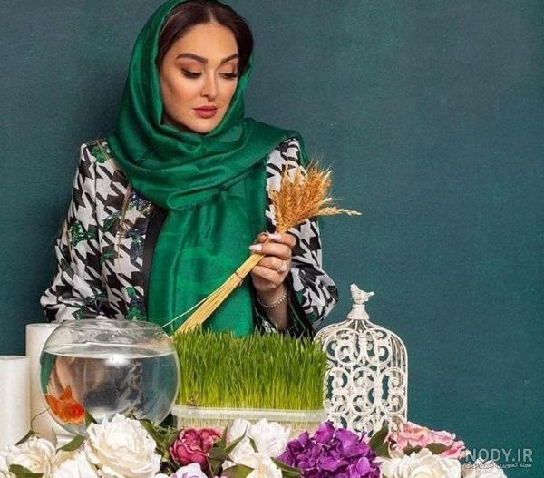 ایده ژست عکس با سفره هفت سین
