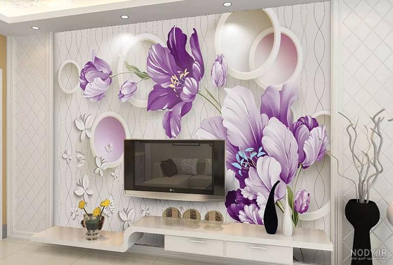 عکس کاغذ دیواری سه بعدی برای پشت تلویزیون