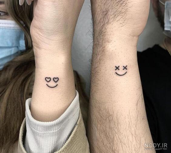 ۵۰ طرح تاتو ست دو نفره زیبا و شیک مناسب زوج‌های عاشق و معشوق‌ - رز سرخ